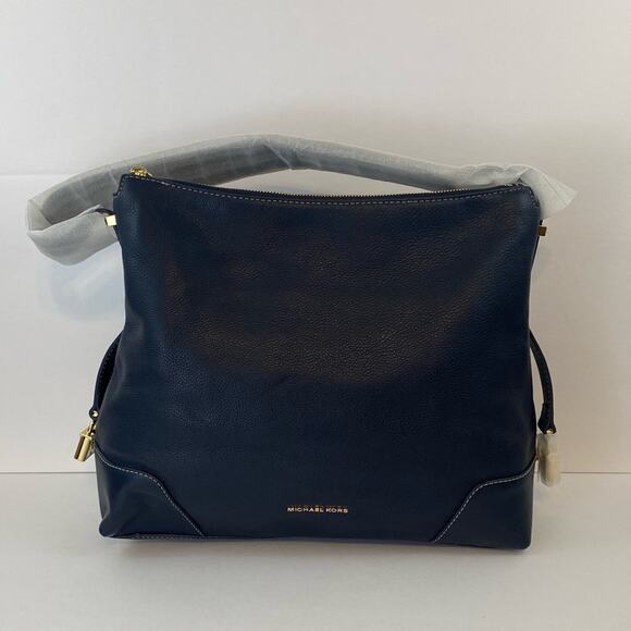 NWOT Michael Kors leather navy blue shoulder bag - Picture 1 of 7